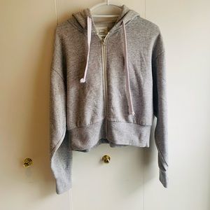Reflex grey crop top hoodie.